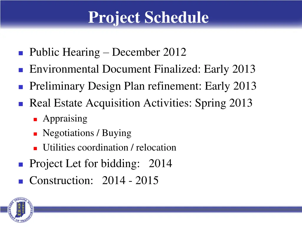 project schedule