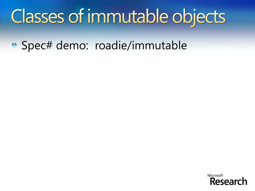 classes of immutable objects