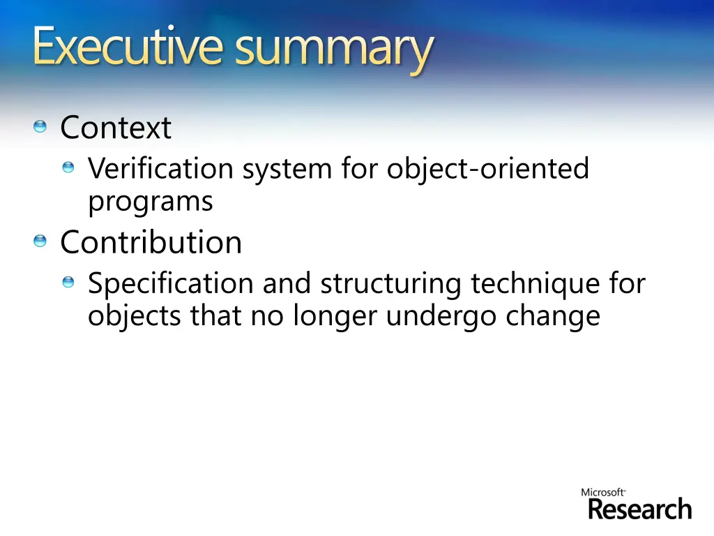 executive summary