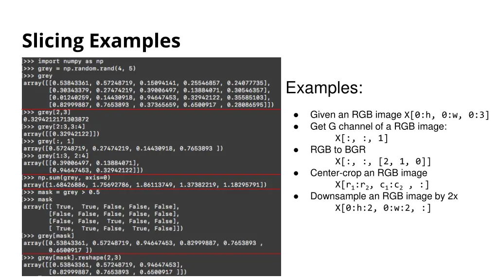 slicing examples