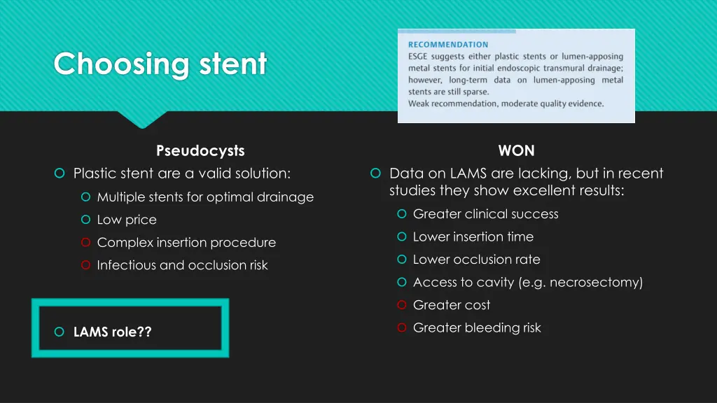 choosing stent