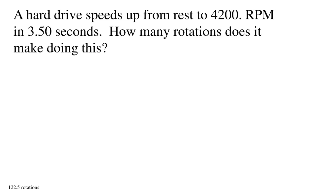 a hard drive speeds up from rest to 4200