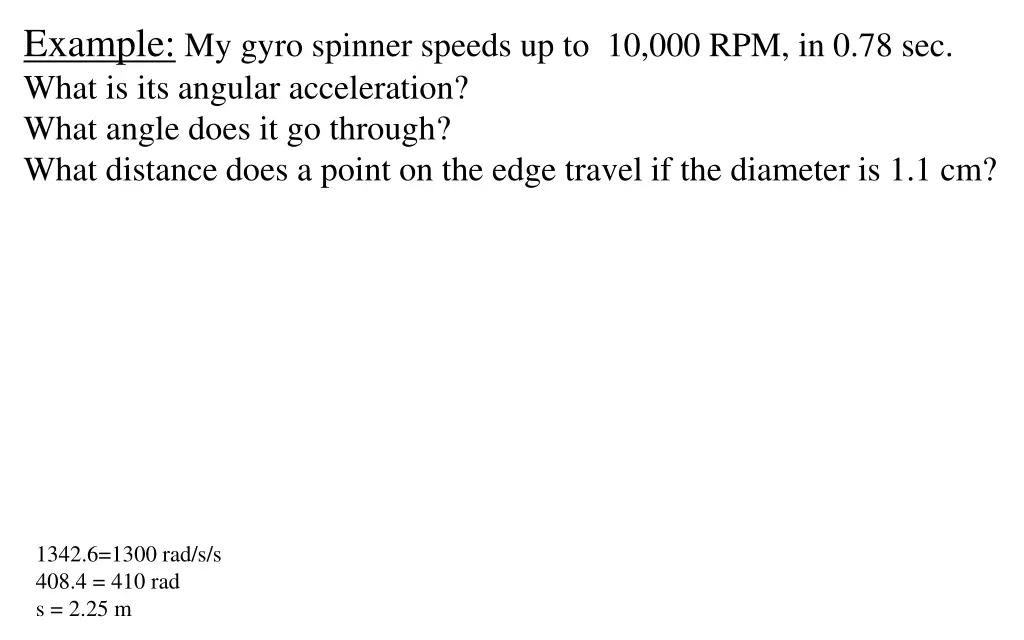 example my gyro spinner speeds