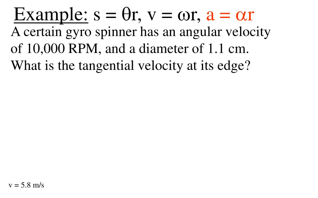 example s r v r a r a certain gyro spinner
