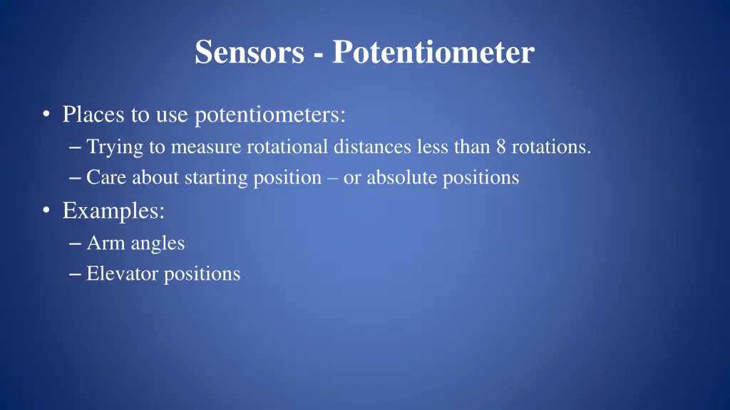 sensors potentiometer 1