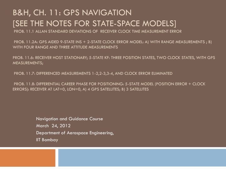 b h ch 11 gps navigation see the notes for state