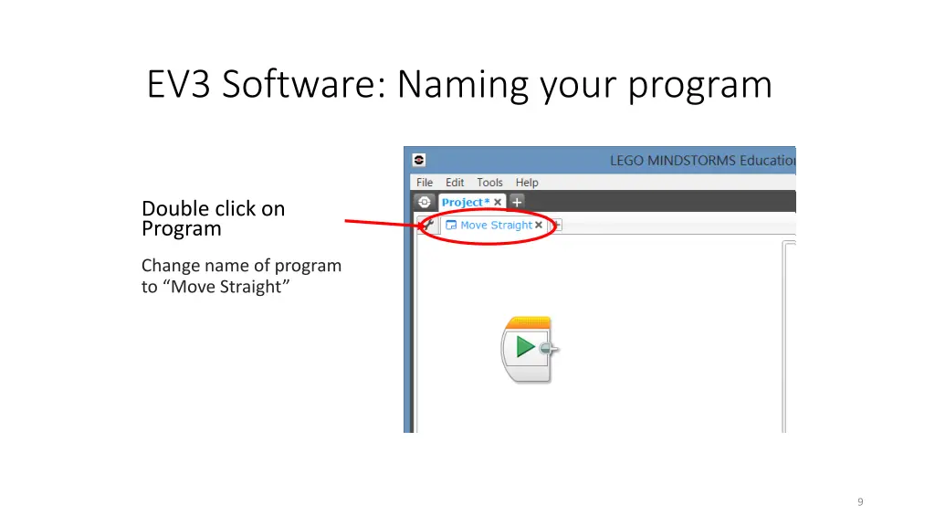 ev3 software naming your program