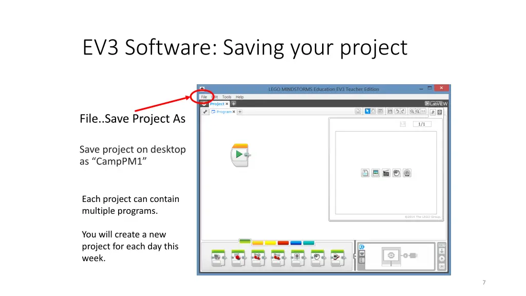 ev3 software saving your project