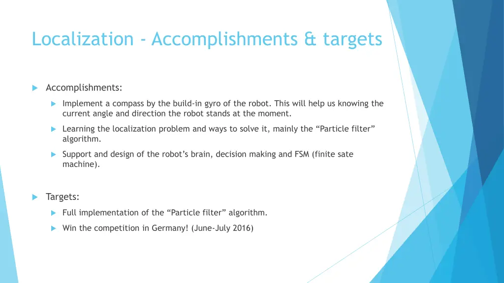 localization accomplishments targets