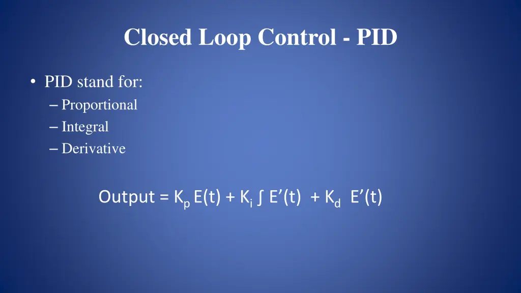 closed loop control pid 1