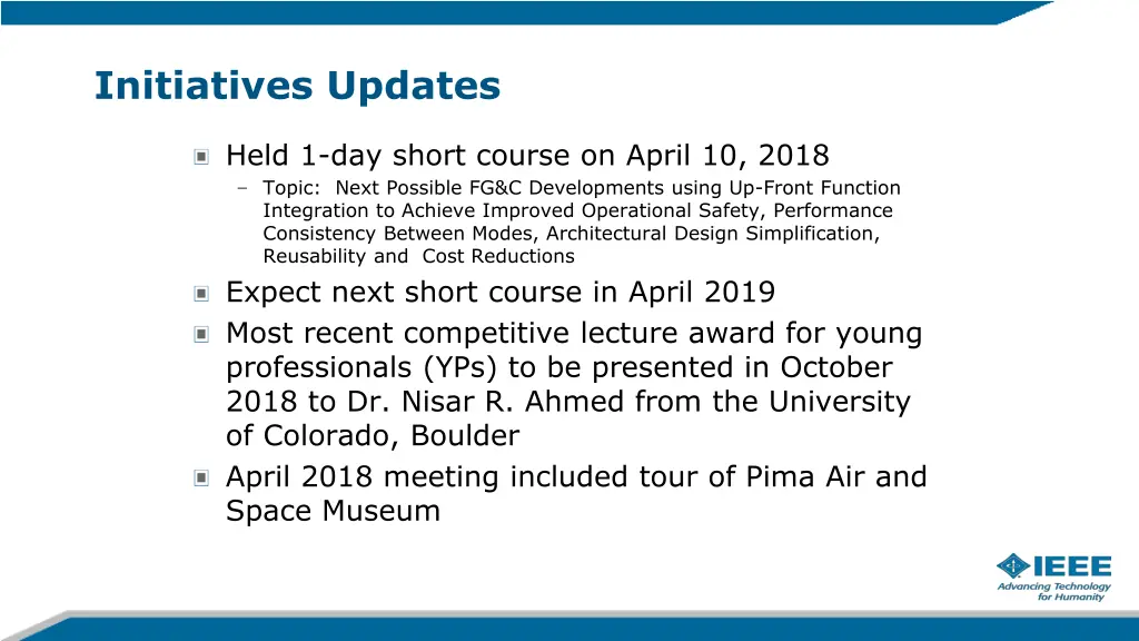 initiatives updates