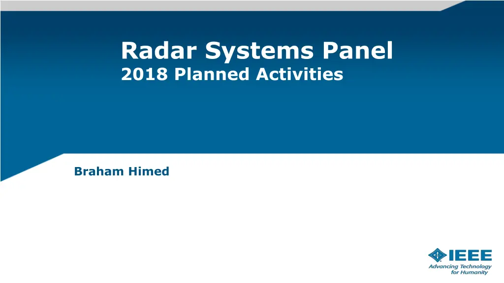 radar systems panel 2018 planned activities