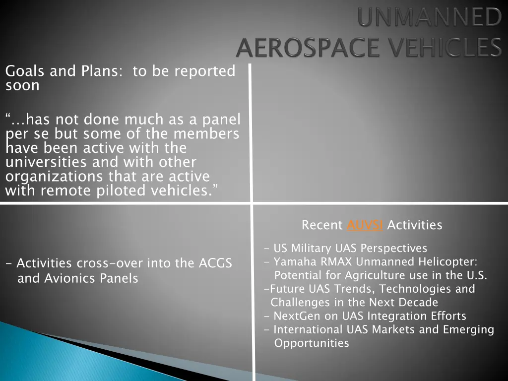 goals and plans to be reported soon 1
