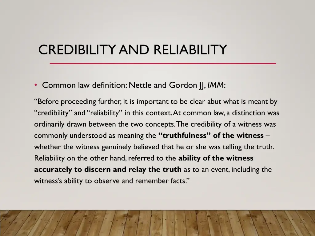 credibility and reliability