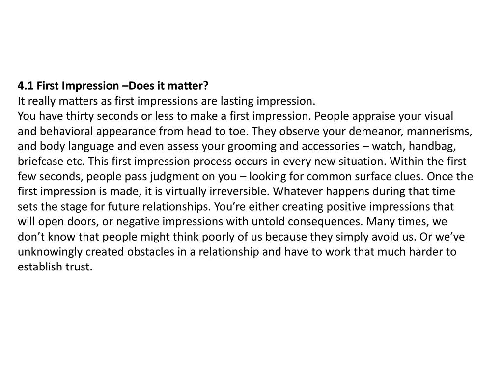 4 1 first impression does it matter it really