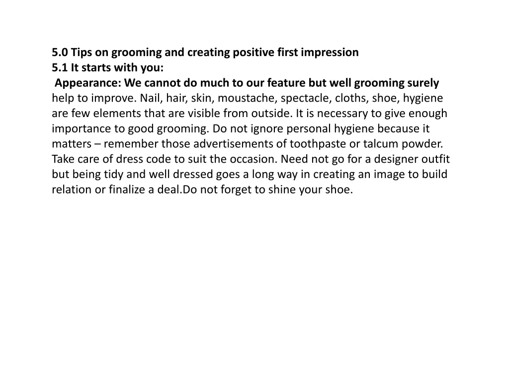 5 0 tips on grooming and creating positive first
