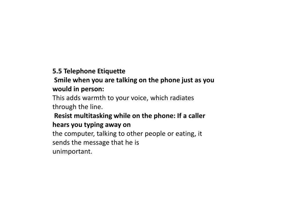 5 5 telephone etiquette smile when