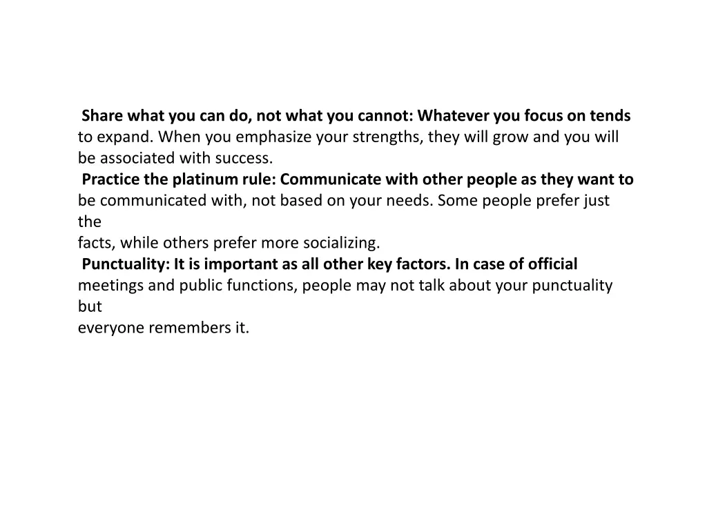 share what you can do not what you cannot