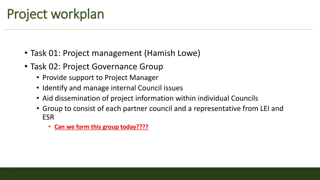 project workplan project workplan