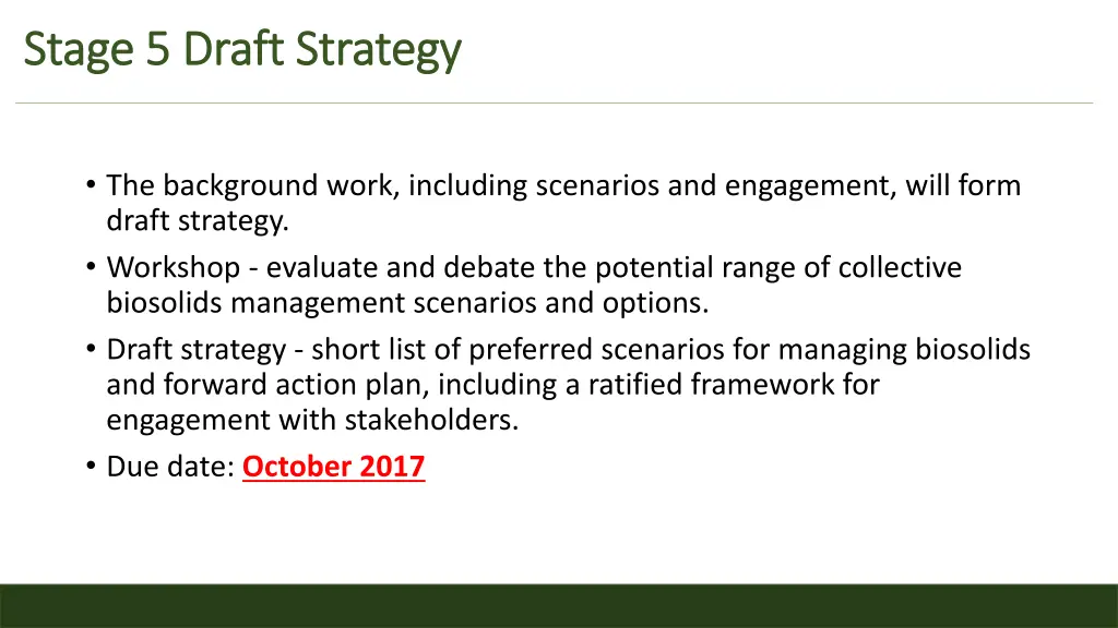 stage 5 draft strategy stage 5 draft strategy
