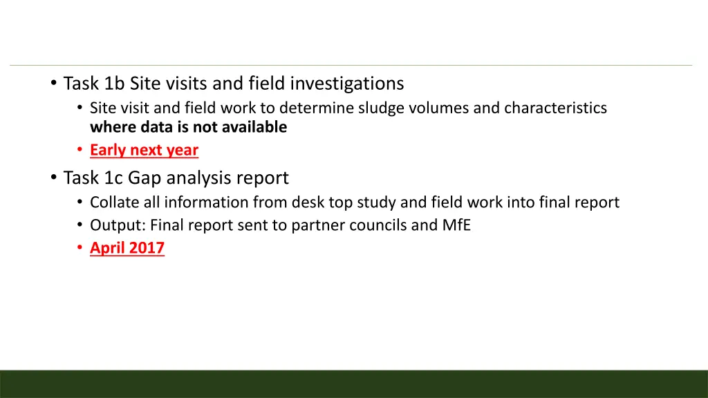 task 1b site visits and field investigations site