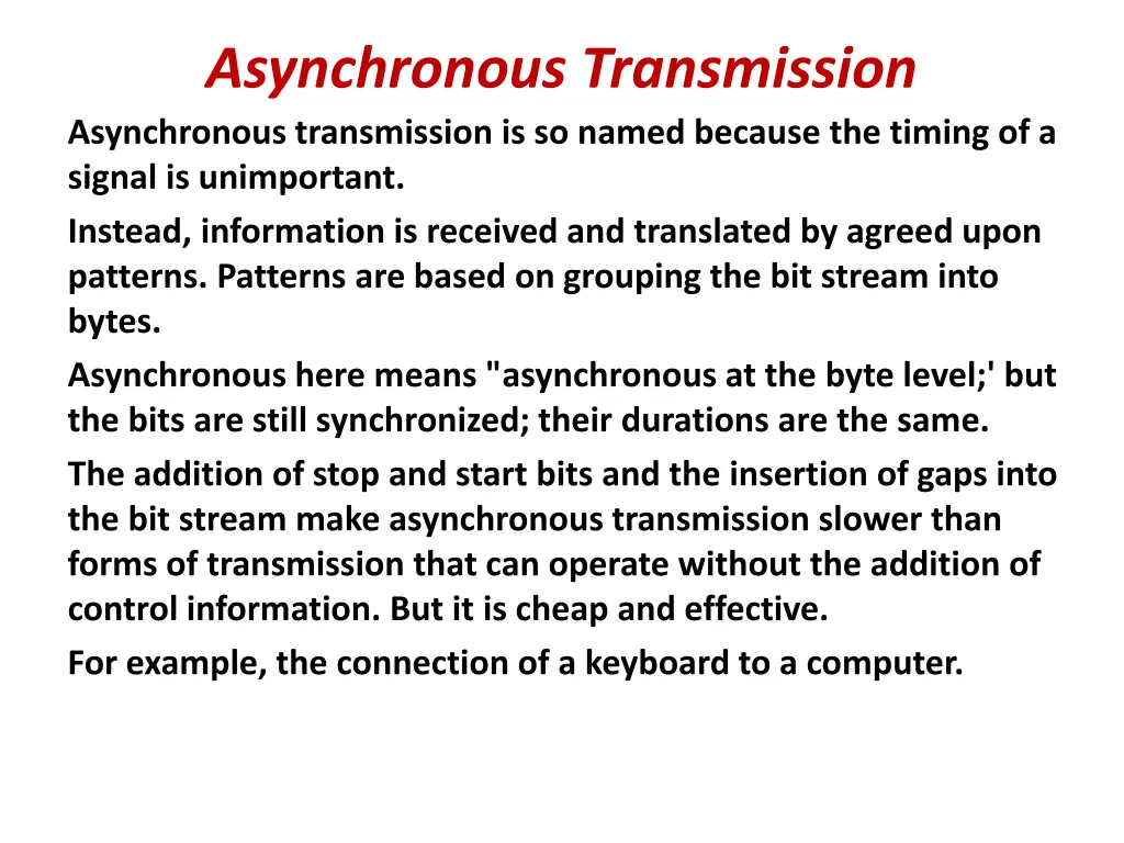 asynchronous transmission asynchronous