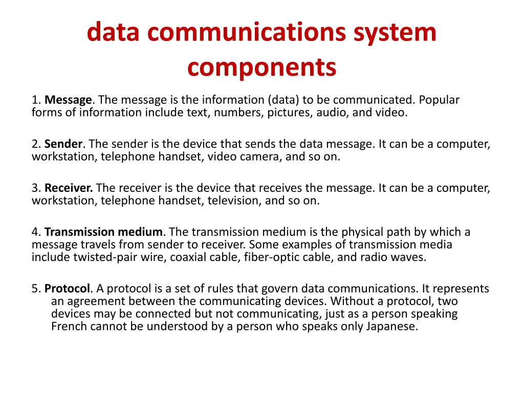 data communications system components 1