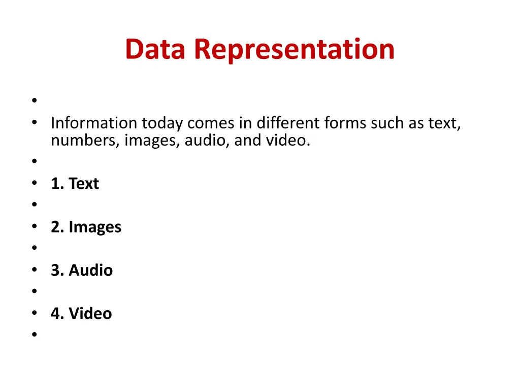 data representation