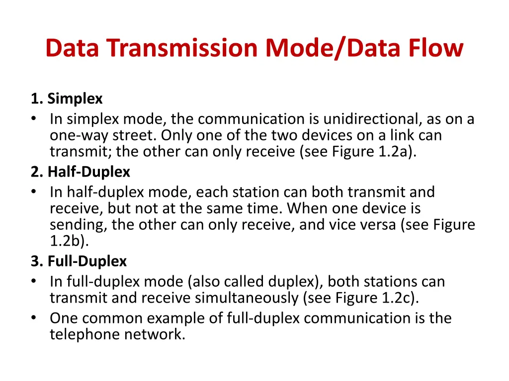 data transmission mode data flow 1