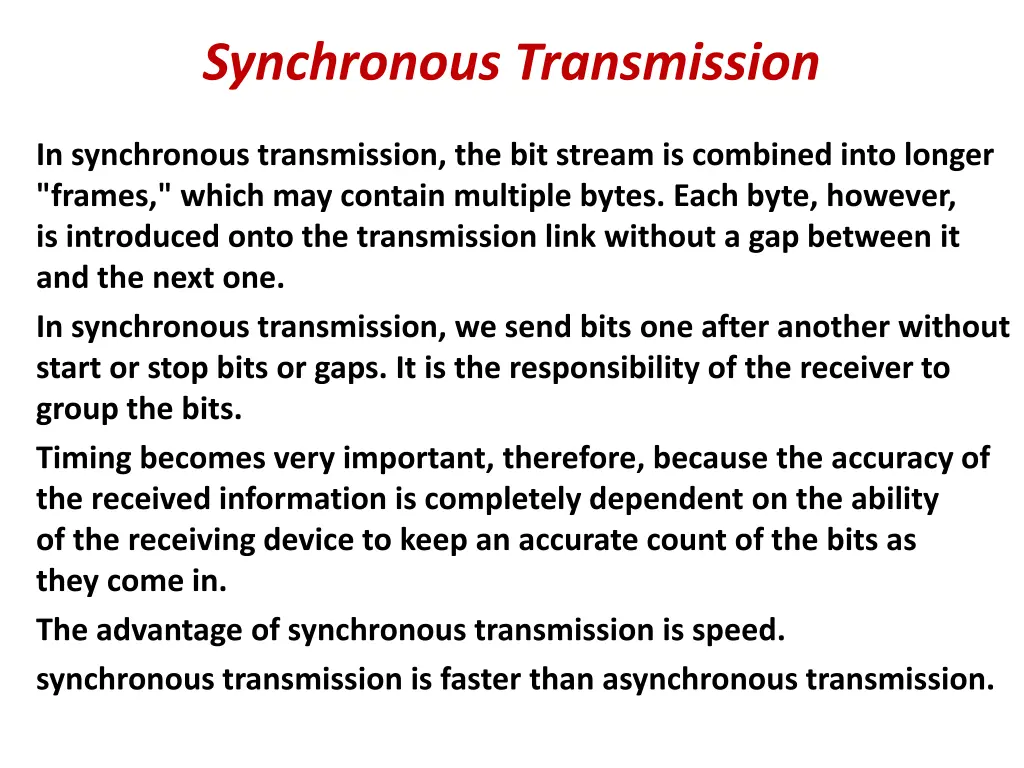 synchronous transmission
