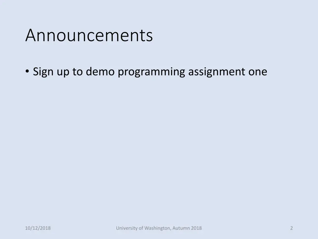 announcements