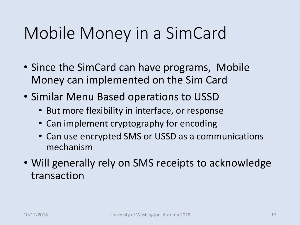 mobile money in a simcard