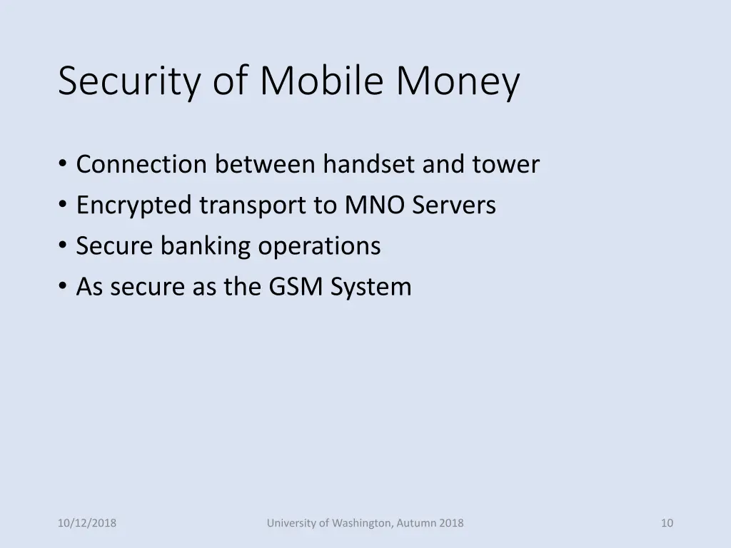 security of mobile money