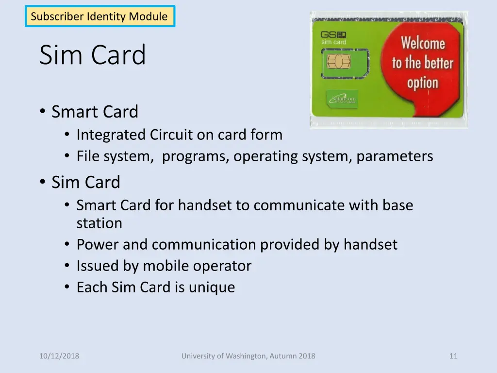 subscriber identity module