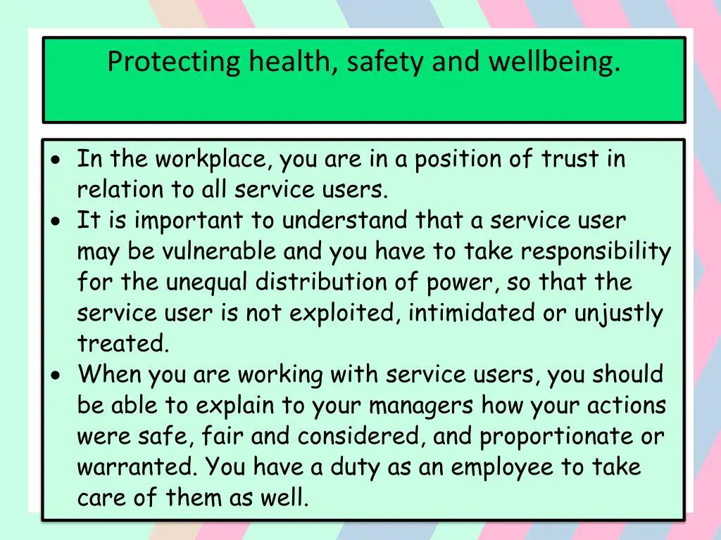 protecting health safety and wellbeing