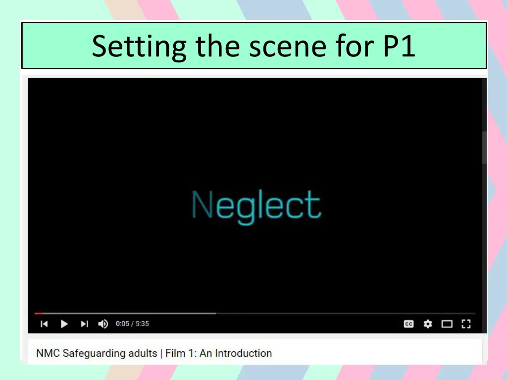 setting the scene for p1