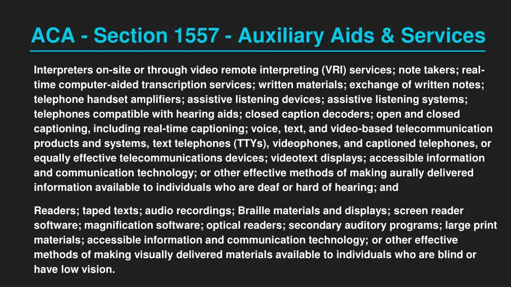 aca section 1557 auxiliary aids services