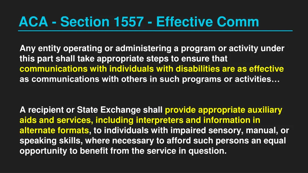 aca section 1557 effective comm