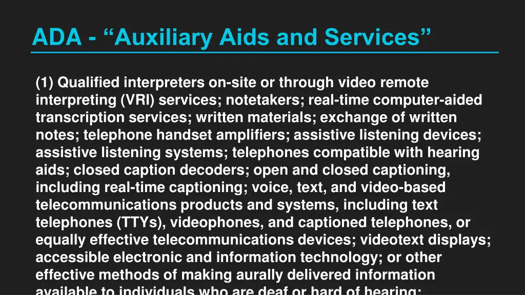 ada auxiliary aids and services