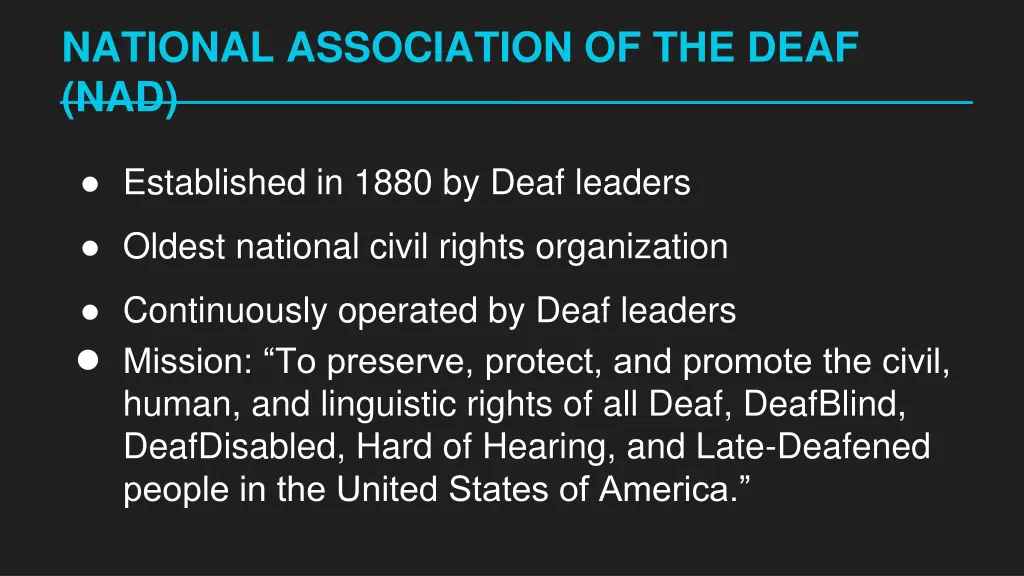 national association of the deaf nad