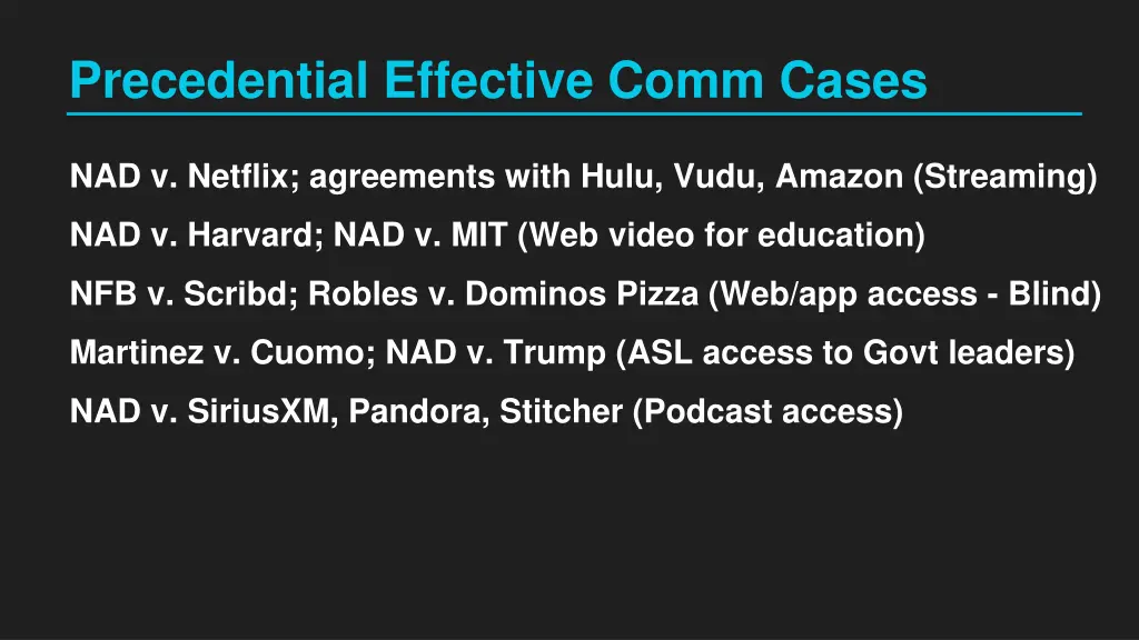 precedential effective comm cases 1