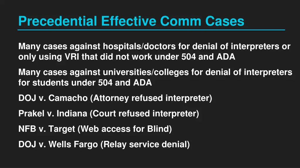precedential effective comm cases
