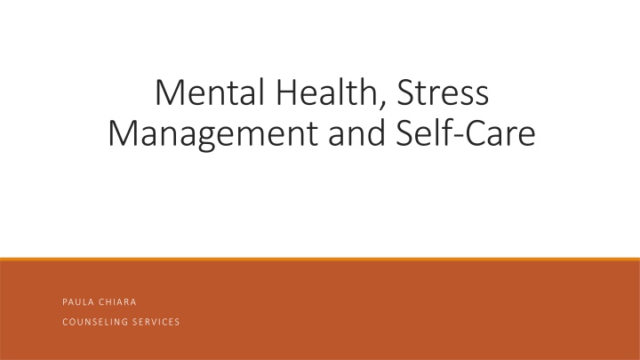 mental health stress management and self care