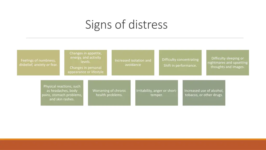 signs of distress
