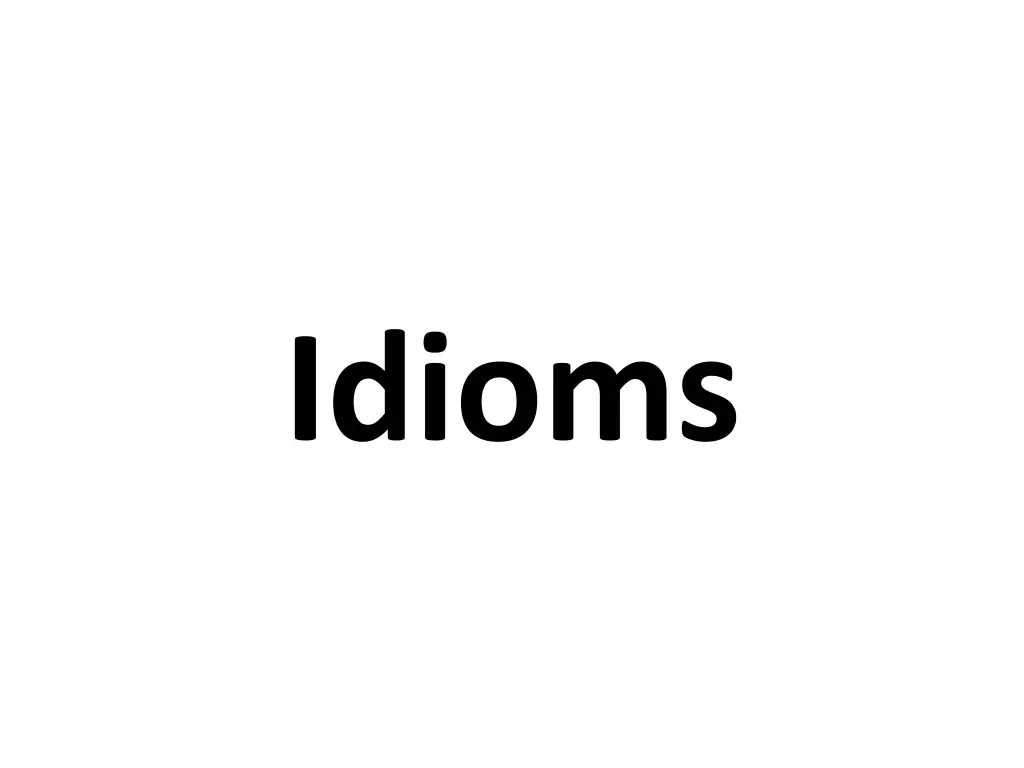 idioms