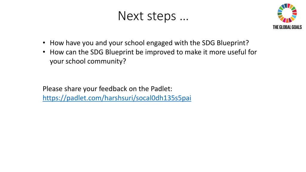 next steps