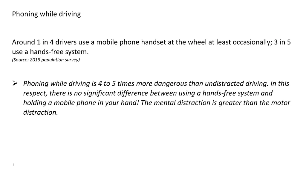 phoning while driving