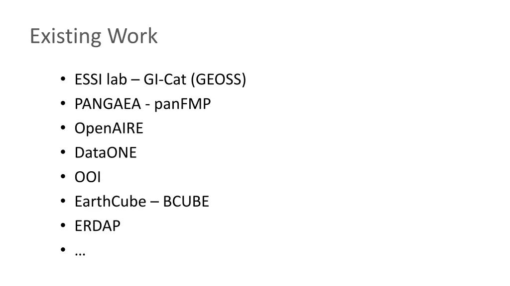 existing work