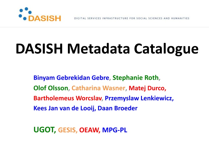 dasish metadata catalogue