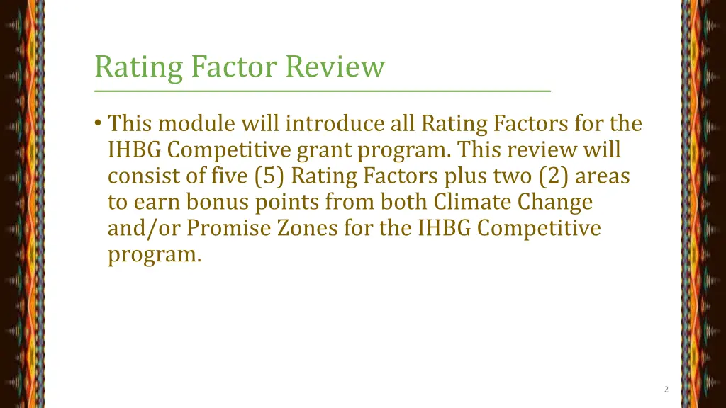 rating factor review